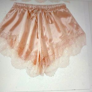New pink satin pajama shorts size small